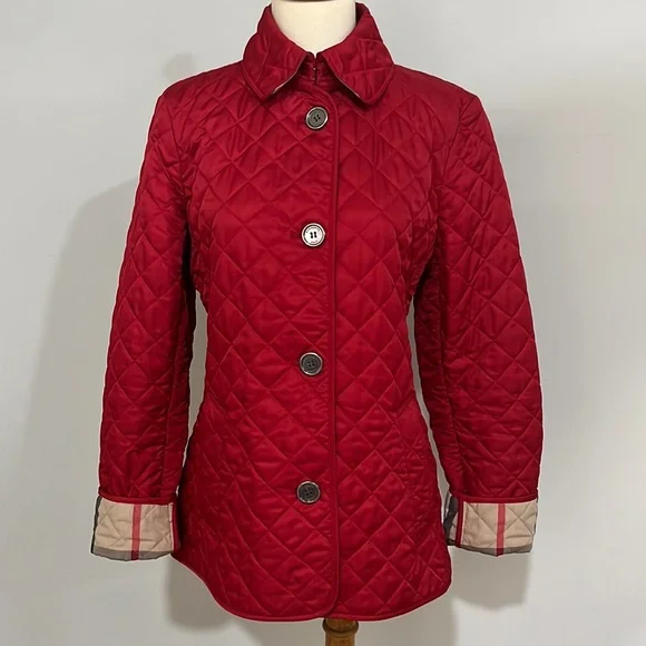 Burberry Jackets Coats Burberry Brit Red Quilted Jacket